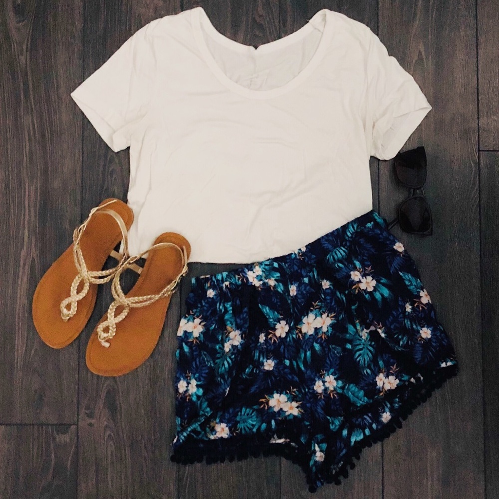 [Sz8] Floral Palm Print Shorts x Divided by H&M